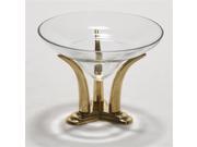 Distinctive Designs M2 29308A Large Lead Crystal Glass Bowl with an Antique Brass Finish Tusk Base
