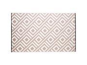 b.b.begonia Malibu Reversible Design Beige and White Outdoor Area Rug 5 ft. x 8 ft.