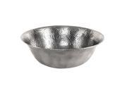 The Copper Factory Solid Hand Hammered Copper 16in. Diameter Round Vessel Sink in Satin Nickel Finish CF159SN
