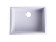 ALFI Brand AB2420UM W Undercount Single Bowl Granite Composite Kitchen Sink White 24 in.