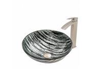 VIGO Rising Moon Glass Vessel Sink and Duris Faucet Set in Brushed Nickel Finish