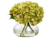 Nearly Natural 1357 GR Large Blooming Hydrangea With Vase Green