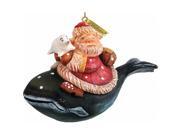 G.Debrekht 63139 General Holiday Santa On Whale Ornament 4.5 in.