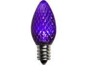 Queens of Christmas C7 DIM RETRO PU C7 DIM RETRO PU C7 Faceted Dimmable Purple LED Retrofit Lamp with 3 internal LEDs and an E12 Base