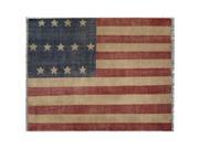 EORC OT73RD 8 x 10 ft. Red Hand Knotted Wool American Flag Rug