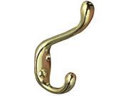 Stanley N248 229 Heavy Duty Bright Brass Coat Hat Hook