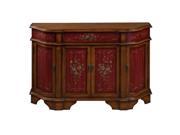 Coast To Coast 94090 1 Drawer 4 Doors Cabinet Red And Warm Wood Tone