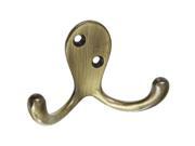 Stanley N830 150 Double Prong Antique Brass Robe Hook