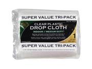 Merit Pro 379 9 x 12 ft. 1 mil. Dynamic Clear Rolled Drop Cloth 3 Pack