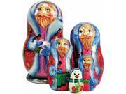 G.Debrekht 110071 Russia Nested Dolls Bird Lover Santa 5 Nest Doll 6.5 in.