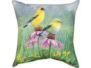 Manual Woodworkers and Weavers SLYFF8 Yellow Finch Field Printed Pillow Vibrant Colors 18 X 18 in.