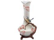 Unicorn Studios AP20294AA Dogwood and Bluetit Bird Porcelain Vase