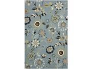Safavieh FRS482B 5 5 x 8 ft. Medium Rectangle Indoor Outdoor Four Seasons Blue And Multi Hand Hooked Rug