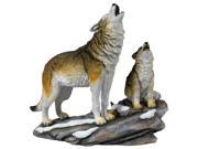 Unicorn Studios WU74621VA Wolf and Baby Wolf Howling Sculpture
