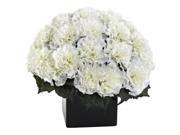 Nearly Natural 1372 CR Carnation Arrangement With Vase Cream