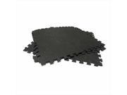 Rubber Cal Z Cycle Tiles Interlocking Protective Flooring Rubber Mat Black with Small White Speckles 8 Pack 28.5 x 28.5 x 0.38 in.