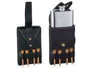 Visol VF1313 Puck 4oz Hip Flask with Black Leather Wrap and Golf Tees