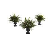 Nearly Natural 4976 S3 Mixed Fern Bush with Urn Set of 3