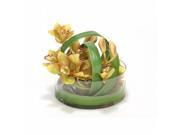 Distinctive Designs International 15930 Green Cymbidium Orchids in Clear Glass Vase