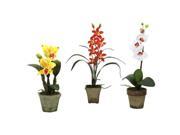 Nearly Natural 4985 A3 S3 Potted Orchid Mix Set of 3