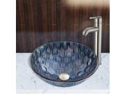 VIGO Rio Glass Vessel Sink and Seville Faucet Set in Brushed Nickel