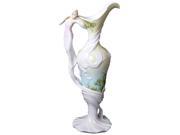 Unicorn Studios AP20025AA White Porcelain Pitcher Maid in Dress with Ginkgo