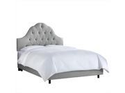 Skyline Furniture 864BEDSHNSLV California King Arched Tufted Bed In Shantung Silver