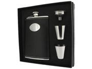 Visol VSET25 Eclipse Z Black Leather 8oz Lux Flask Gift Set