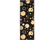 Safavieh PRL6851 9091 27 2 ft. 4 in. x 6 ft. 7 in. Country Floral Porcello Black Multicolor Runner Rug