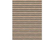 IMS 26071890704068 Striped Pattern Heavyweight Outdoor Patio Rug Gray Beige 4 x 6 ft.
