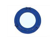 Handcrafted Model Ships MC 1963 12 Blue M Brass Deluxe Class Porthole Mirror 12 in. Dark Blue Decorative Accent
