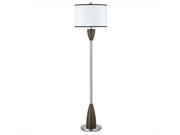 Cal Lighting LA 60006FL 2 100 W Metal And Resin Floor Lamp With White Fabric Shades Brushed Steel Finish