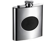 Visol VF1309 Visol Romare Polished Flask with Recessed Black Engraving Plate 6 oz