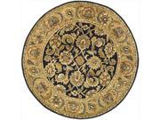 Safavieh CL758B 8R 8 Ft. x 8 Ft. Round Traditional Classic Black And Gold Hand Tufted Rug