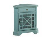 Coast To Coast Imports 78699 One Drawer One Door Corner Cabinet Bayberry Blue