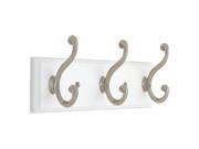 Liberty 129854 10 in. Hook Rail with 3 Scroll Hooks Flat White Satin Nickel 1 Pack