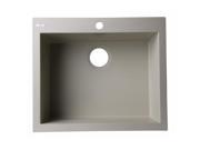ALFI Brand AB2420DI B Drop In Single Bowl Granite Composite Kitchen Sink Biscuit 24 in.