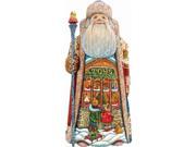 G.Debrekht 210113 Woodcarving Holiday Wishes 11 in. Woodcarved Santa