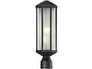 Z Lite 525PH BK Outdoor Post Light Black Aluminum Glass