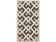 Safavieh CY6915 216 3 2 ft. 7 in. x 5 ft. Small Rectangle Indoor Outdoor Courtyard Black and Beige Machine Made Rug