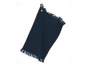 Towels Plus T60G Anvil Fringed Fingertip Towel with Corner Grommet and Hook Navy