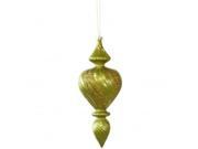 Vickerman M122813 7 in. Dk Olive Candy Finish Finial Orn 3 Bx
