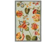 Safavieh HK331D 24 2 ft. 6 in. x 4 ft. Accent Country Floral Chelsea Light Blue Hand Hooked Rug