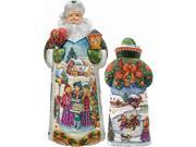 G.Debrekht 213311 Woodcarving Holiday In Harmony 14 in. Woodcarved Santa