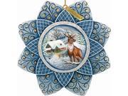 G.Debrekht 6102190 General Holiday Stag Snowfall Ornament 4.5 in.