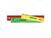 School Smart 12 in. Light Weight Strong Plastic Ruler Pack 6