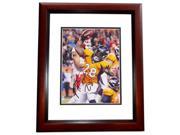 8 x 10 in. Montee Ball Autographed Denver Broncos Photo Mahogany Custom Frame