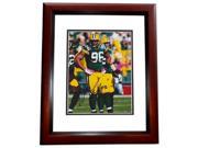 8 x 10 in. Michael Neal Autographed Green Bay Packers Photo Super Bowl XLV Champion Mahogany Custom Frame