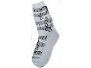 Foot Traffic Music Notes Womens Socks White Pack Of 3