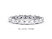 Diamond Traces UD EWB102 7342 14K White Gold Bar Setting 4.91 Carat Total Natural Diamonds Classic Eternity Ring